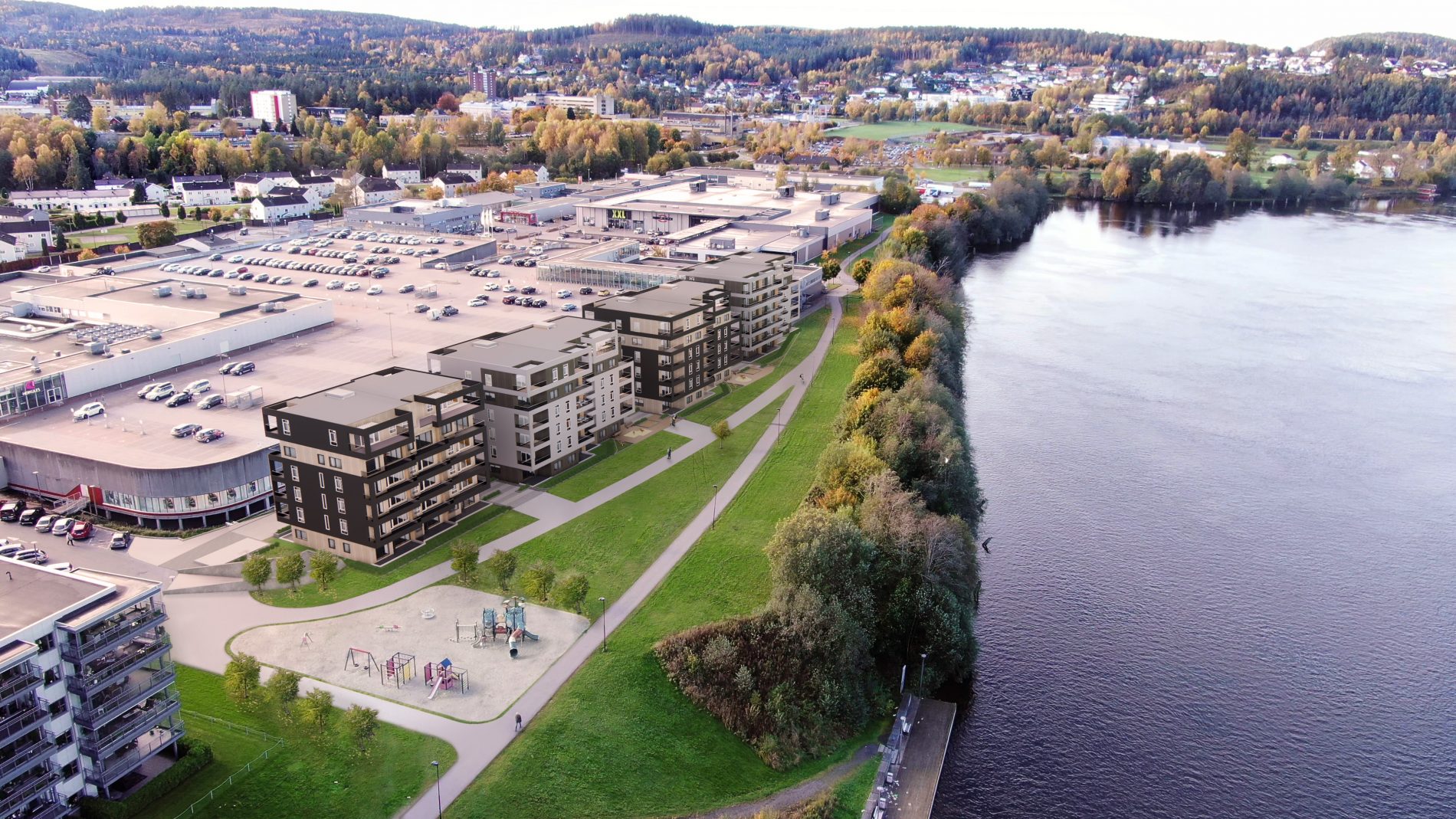 Herkules Park i Skien: 87 leiligheter og parkering Herkules Park i Skien: 87 leiligheter og parkering